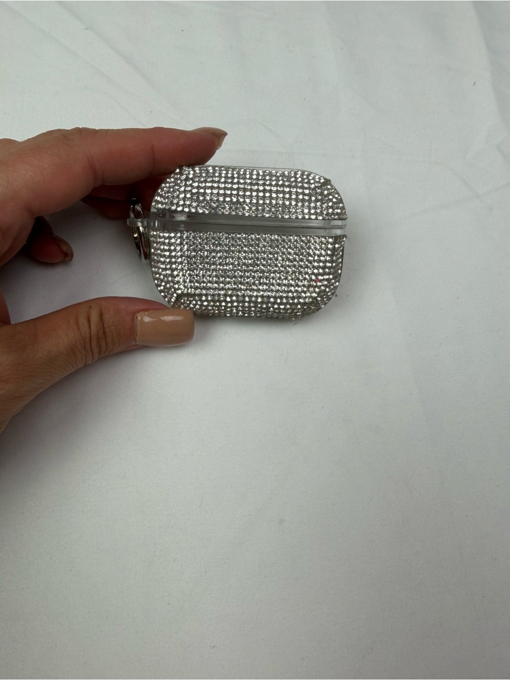 Crystal Rhinestone Wireless Earbud Case Cover - Silver AirPod pros